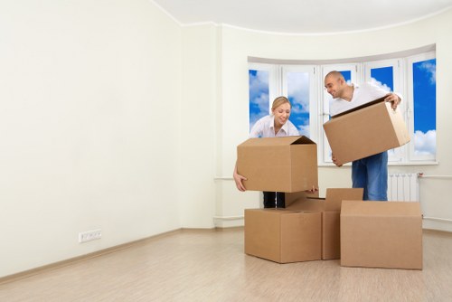 Removal team planning a home move in a Blackheath street