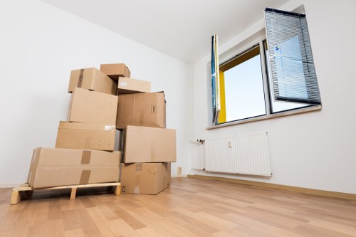Truck loading household furniture and boxes for a Blackheath move