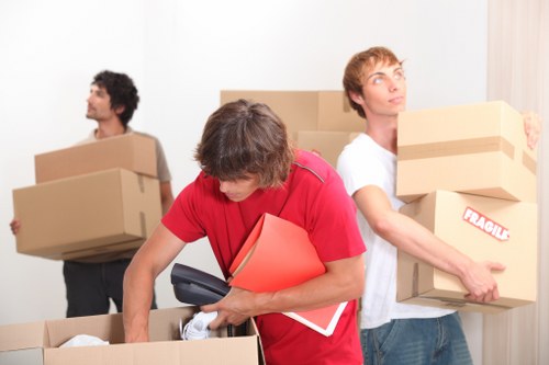 Packing and loading household boxes for a Blackheath home removal